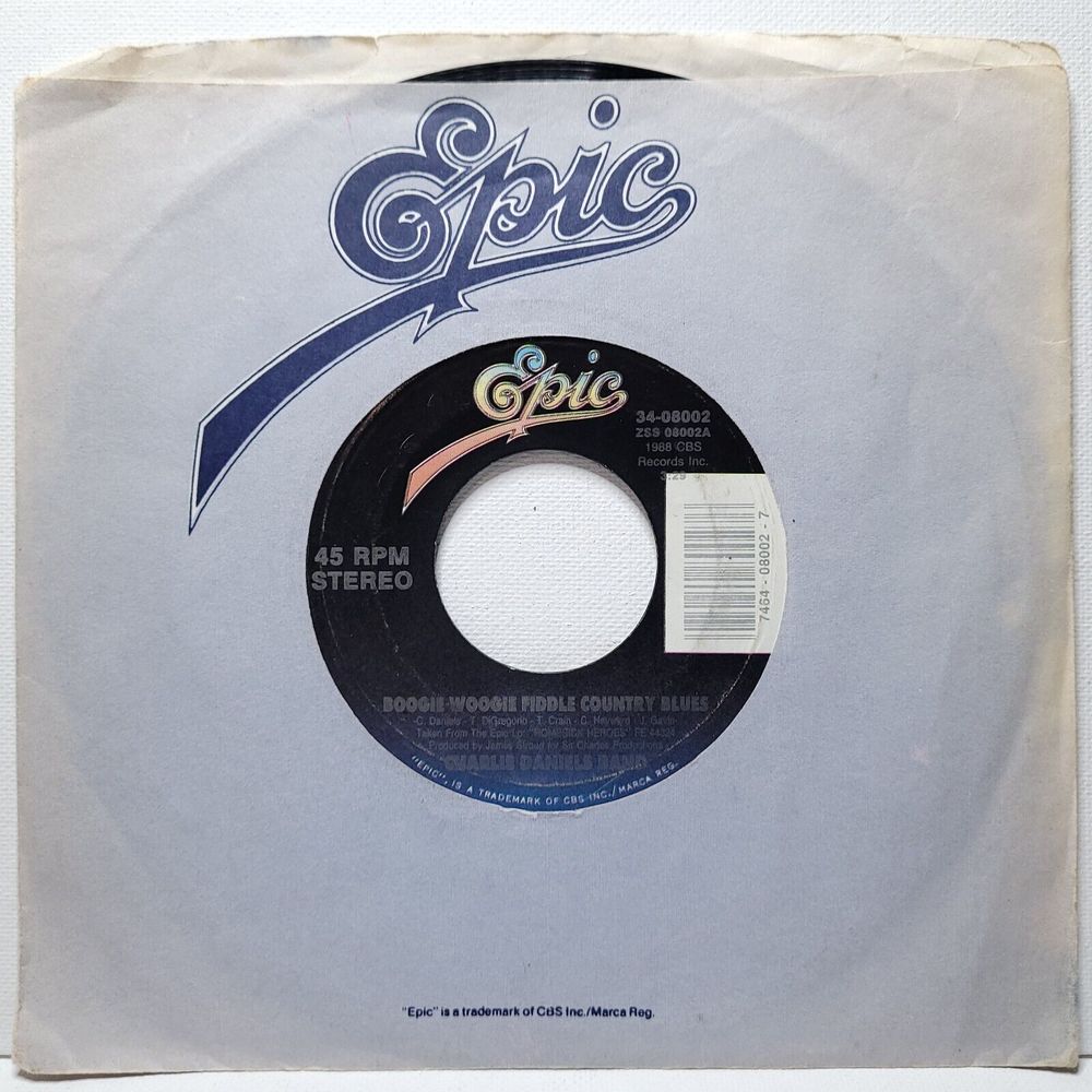 Charlie Daniels 45 Boogie Woogie Fiddle Country Blues/Working Man You Got It All